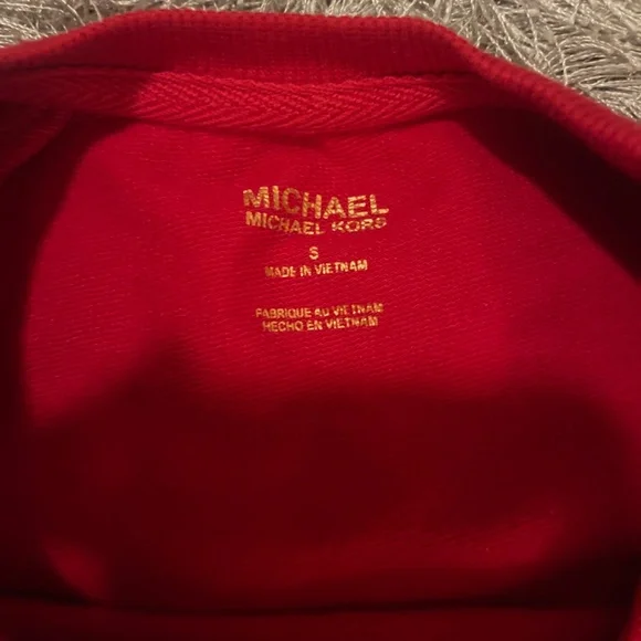 Michael Kors Red with Gold Logo Crewneck Sweatshirt / Sweater / Top - Picture 6 of 7